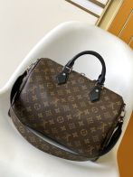 ルイヴィトン スーパーコピー ナノスピーディ モノグラム ブラウン ブラックレザー タッセル装飾 コンパクトボストンバッグ