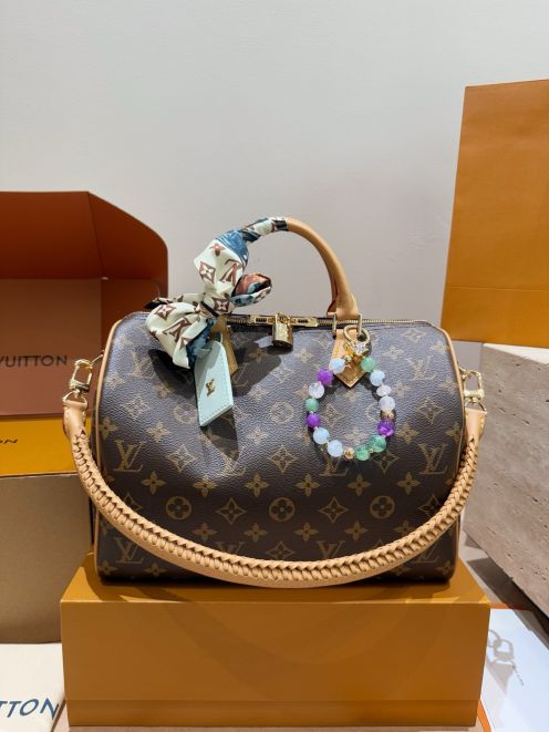 ルイヴィトン スーパーコピー ナノスピーディ モノグラム 編み込みストラップ ミニボストンバッグ ブラウン 人気モデル