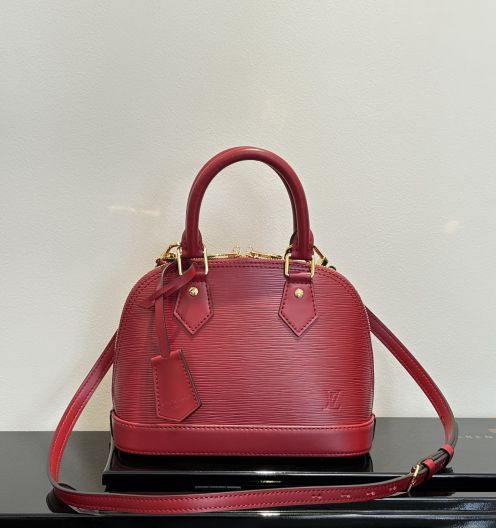 ルイヴィトン コピー ナノスピーディ エピレザー 半円フォルム ミニボストンバッグ レッド レディース おすすめ