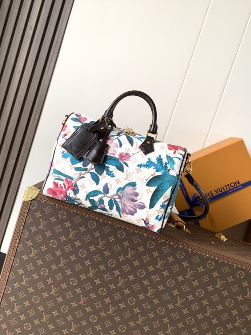 ルイヴィトン スーパーコピー ナノスピーディ フラワープリント レザーコンビ ミニボストンバッグ ホワイト 人気モデル