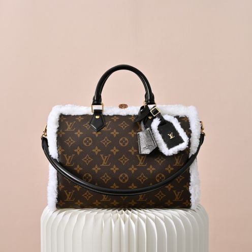 ルイヴィトン スーパーコピー 届く ナノスピーディ モノグラム ファー切替 2WAYミニバッグ ブラウン 新作