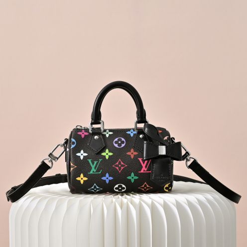 ルイヴィトン スーパーコピー ナノスピーディ マルチカラーモノグラム ミニボストンバッグ ブラック レディース
