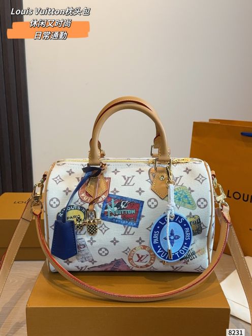 ルイヴィトン n級品 ナノスピーディ モノグラムステッカー風プリント ミニボストンバッグ ホワイト おすすめ