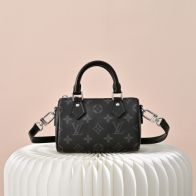 ルイヴィトン ハイブランド ナノスピーディ モノグラムシャドウ 2WAYミニバッグ ブラック レディース