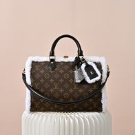 ルイヴィトン スーパーコピー 届く ナノスピーディ モノグラム ファー切替 2WAYミニバッグ ブラウン 新作