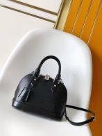 ルイヴィトン 並行輸入品 ナノスピーディ エピレザー 半円フォルム ミニハンドバッグ ブラック レディース 高品質レプリカ