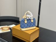 ルイヴィトン コピー ナノスピーディ デニム モノグラム ミニバッグ ブルー レディース 高品質レプリカ