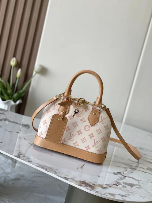 ルイヴィトン スーパーコピー ナノスピーディ モノグラムジャカード レザーコンビ ミニバッグ ホワイトピンク レディース定番