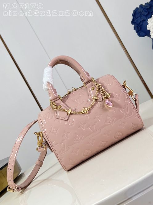 ルイヴィトン スーパーコピー ナノスピーディ ヴェルニ調 モノグラム ミニバッグ ピンク レディース