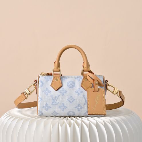 ルイヴィトン n級品 ナノスピーディ モノグラム パステル コンパクトバッグ ライトブルー 新作