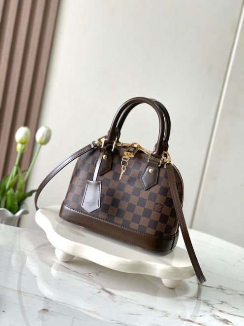 ルイヴィトン スーパーコピー ナノスピーディ ダミエキャンバス レザーコンビ ハンドバッグ ブラウン レディース高品質レプリカ