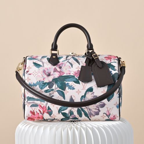 ルイヴィトン ハイブランド ナノスピーディ フローラルプリント ハンドバッグ ホワイト 注目商品