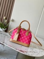 ルイヴィトン 並行輸入品 ナノスピーディ モノグラムキャンバス レザーコンビ ミニバッグ ピンク レディース注目商品