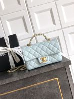 シャネル スーパーコピー 届く クラシックフラップ ミニバッグ ライトブルー キルティング 上品金具 AS5701