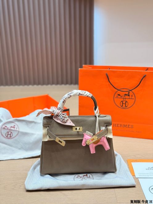 エルメス スーパーコピー ケリー ケリー28 ハンドバッグ エトゥープ ゴールド金具 人気モデル