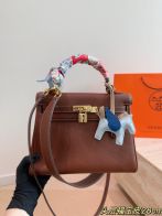 エルメス コピー ケリー ケリー28 ハンドバッグ ブラウン ゴールド金具 定番