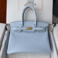 エルメス 並行輸入品 バーキン ハンドバッグ ライトブルー ゴールド金具 上品カラー