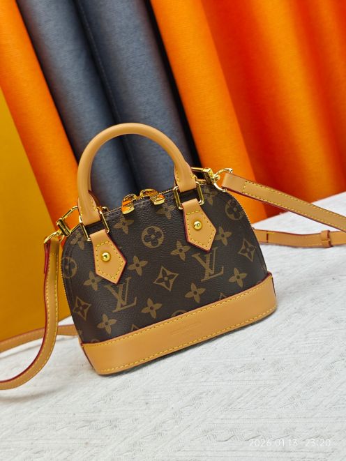 ルイヴィトン 並行輸入品 アルマ ミニバッグ ブラウン モノグラムキャンバス ヌメ革切替 レディース M46895 M82717 M46895
