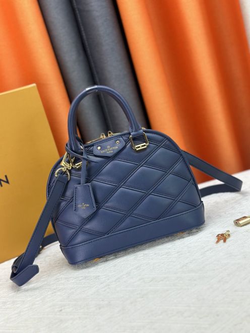 ルイヴィトン ハイブランド アルマ 2WAYミニバッグ ネイビー ゴールド金具 注目商品 M83048 M53152