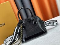 ルイヴィトン コピー アルマ ミニボストンバッグ ブラック エナメル調レザー 艶感仕上げ