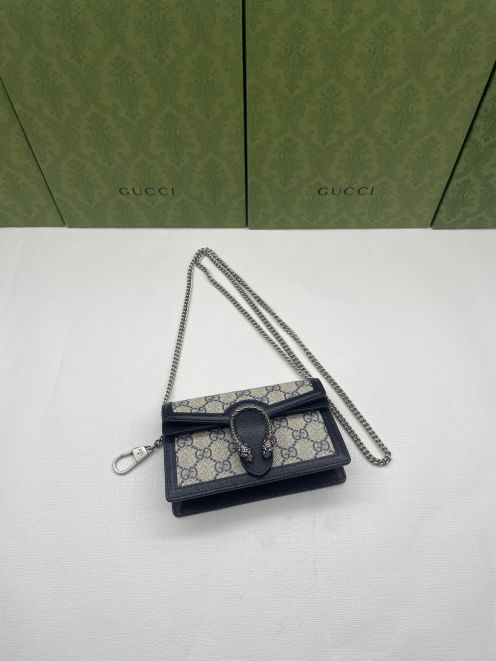 グッチ n級品 ディオニュソス コンパクトバッグ ネイビー GG柄 チェーンショルダー 上品配色 476432