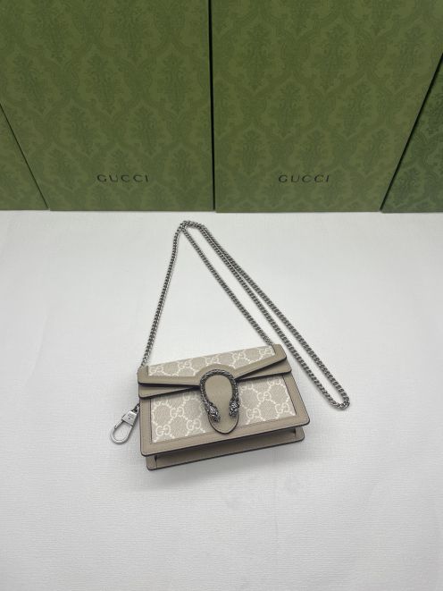 グッチ コピー ディオニュソス ミニボストンバッグ ベージュ GG柄 チェーンショルダー 洗練デザイン 476432