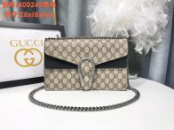 グッチ n級品 ディオニュソス チェーンショルダーバッグ ブラック GG柄 コンビデザイン 大容量 400249