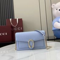 グッチ n級品 ディオニュソス チェーンショルダーバッグ ライトブルー レザー 新作 837373