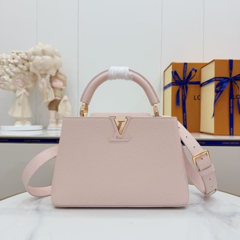 ルイヴィトン n級品 カプシーヌ ミニボストンバッグ ハンドバッグ ピンク 上品レザー仕上げ 通販 M25090