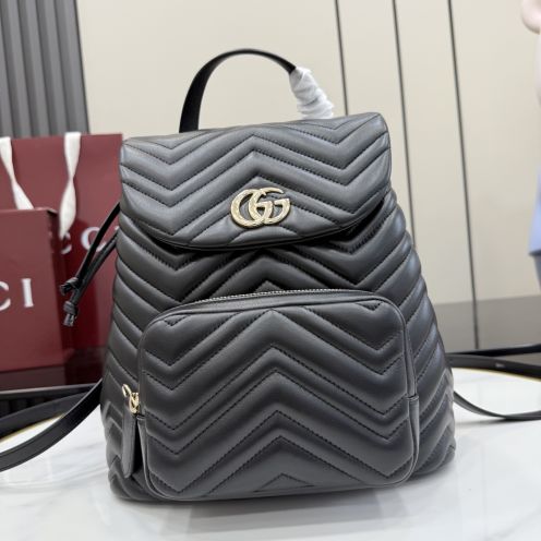 グッチ ハイブランド GGマーモント バックパック キルティングレザー グレー系 ミニバッグ 新作 861878