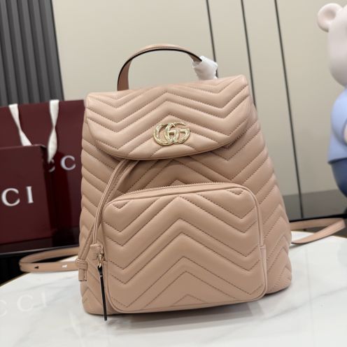 グッチ コピー GGマーモント バックパック キルティングレザー ベージュ系 ミニバッグ レディース通販 861878
