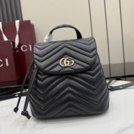 グッチ コピー GGマーモント バックパック キルティングレザー ブラック系 コンパクトバッグ 人気モデル 855921