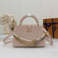 ルイヴィトン 並行輸入品 カプシーヌ ミニバッグ ハンドバッグ ピンク チェーン装飾 レディース おすすめ M28199
