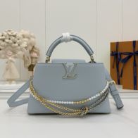 ルイヴィトン ハイブランド カプシーヌ 2WAYミニバッグ ハンドバッグ ブルー チェーン装飾 注目商品 M28199