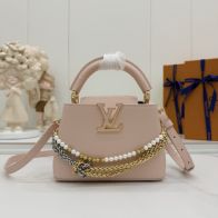 ルイヴィトン ハイブランド カプシーヌ コンパクトバッグ ハンドバッグ ピンク チェーン装飾 レディース 注目商品 M28199