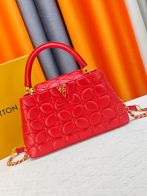 ルイヴィトン 並行輸入品 カプシーヌ ミニボストンバッグ ハンドバッグ レッド キルティング調 レザー レディース 通販 M23999