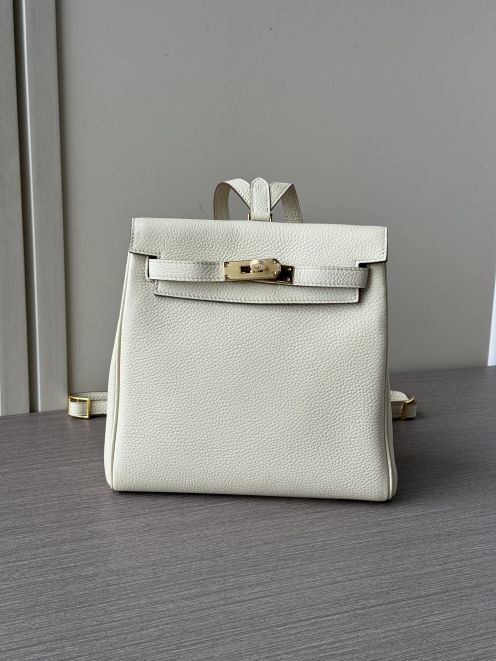 エルメス コピー ケリー バックパック アイボリー ゴールド金具 上品デザイン
