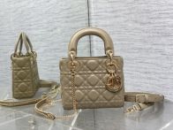 ディオール 並行輸入品 レディ ディオール ミニバッグ ベージュ レザー キルティング 2WAY仕様 注目商品