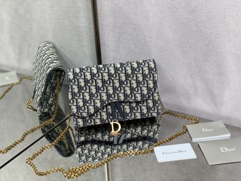 ディオール n級品 サドル チェーンショルダーバッグ オブリーク柄 コンパクトバッグ レディース