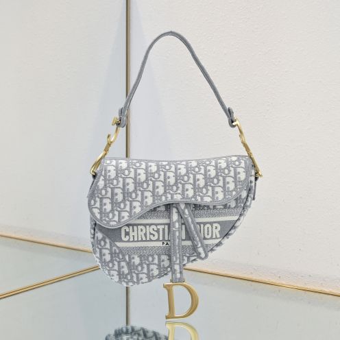 ディオール スーパーコピー サドル ショルダーバッグ グレーオブリーク ジャカード ミニバッグ