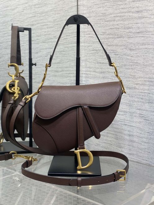 ディオール ハイブランド サドル ショルダーバッグ コンパクトバッグ ブラウン 人気モデル