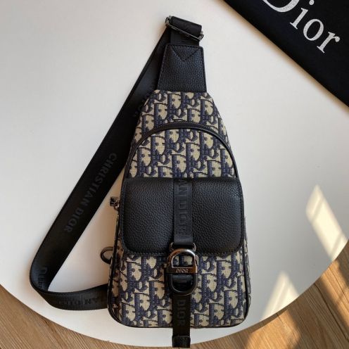 ディオール 並行輸入品 サドル ボディバッグ オブリーク柄 スリングバッグ ブラック系 2070
