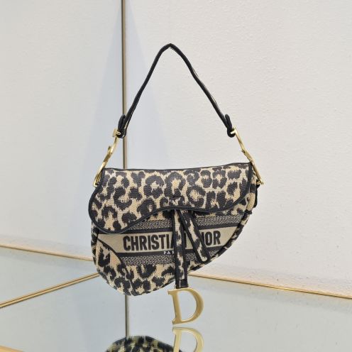 ディオール スーパーコピー サドル ショルダーバッグ レオパードジャカード ミニバッグ レディース