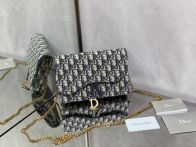 ディオール n級品 サドル チェーンショルダーバッグ オブリーク柄 コンパクトバッグ レディース