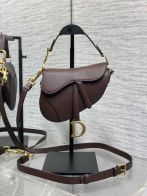 ディオール 並行輸入品 サドル ショルダーバッグ コンパクトバッグ ブラウン レディース