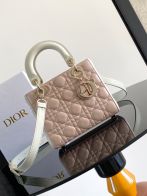 ディオール ハイブランド レディディオール ミニバッグ ピンク×ホワイト コンビデザイン ゴールド金具 M0538