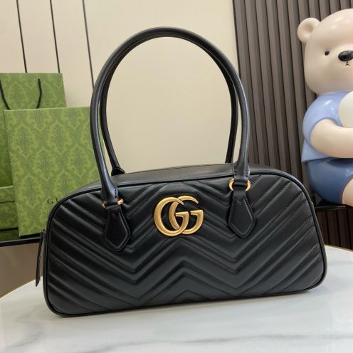 グッチ スーパーコピー GGマーモント ミニボストンバッグ ブラック レディース 人気モデル 795218