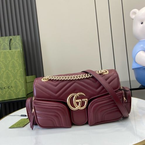 グッチ スーパーコピー GGマーモント チェーンショルダーバッグ ボルドー レディース 注目商品 795228
