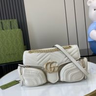 グッチ n級品 GGマーモント フラップバッグ ホワイト レディース おすすめ 795228