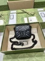 グッチ 並行輸入品 GGマーモント ミニバッグ ブラック レディース 定番 739599